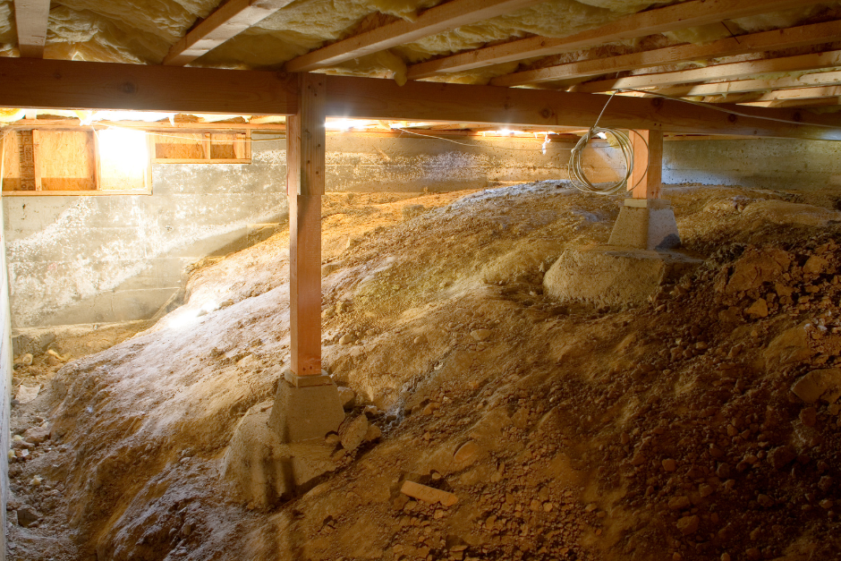inside of pier and beam foundation
